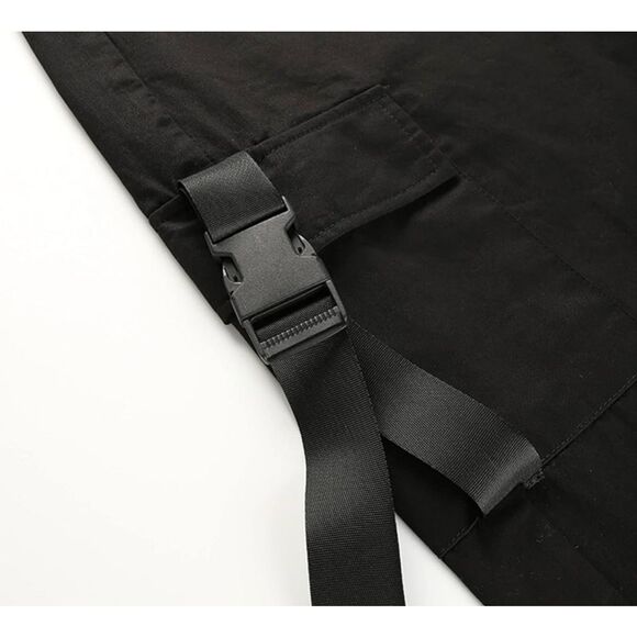 JEAAMKSSER Womens High Waisted Black Cargo Pants with Pockets Baggy Solid Y2k St - Picture 4 of 6